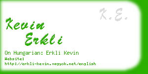 kevin erkli business card